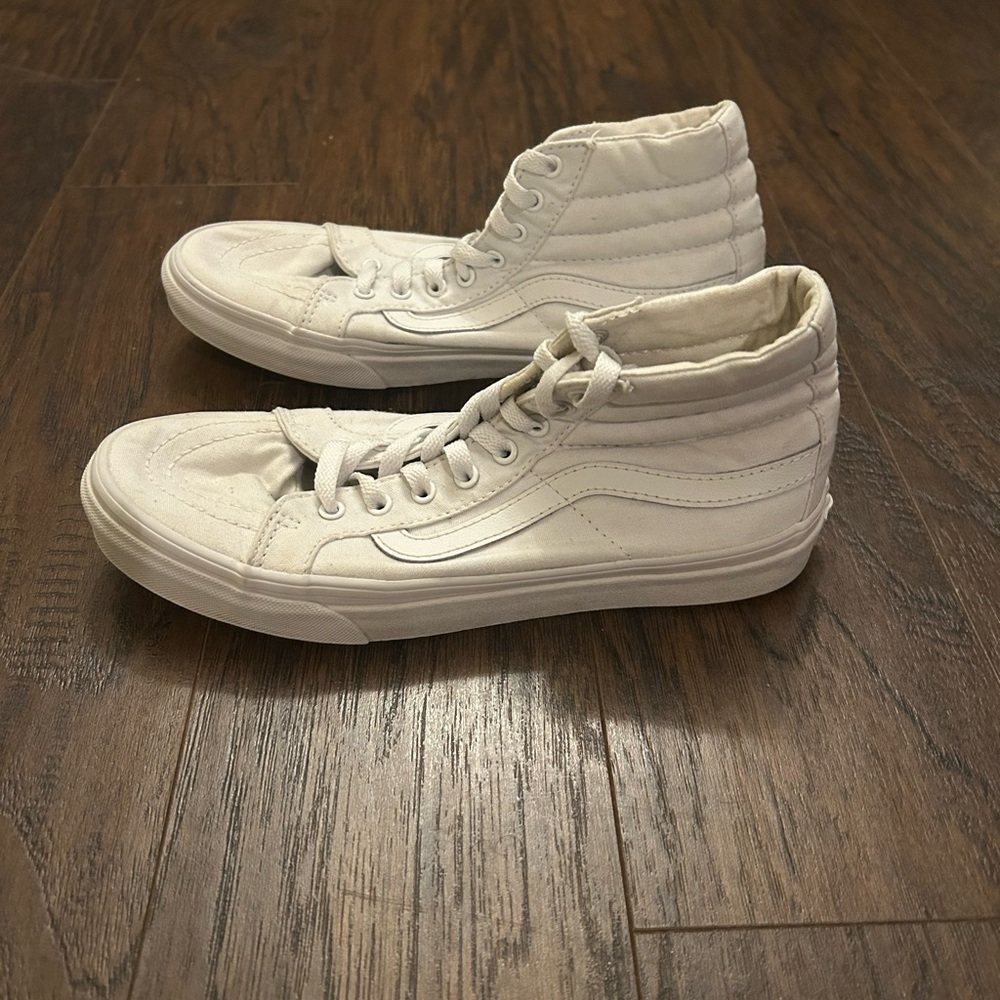 Vans Sk8-Hi Sneakers Shoes True White Canvas High-Top Unisex Women’s 8 Men’s 6.5